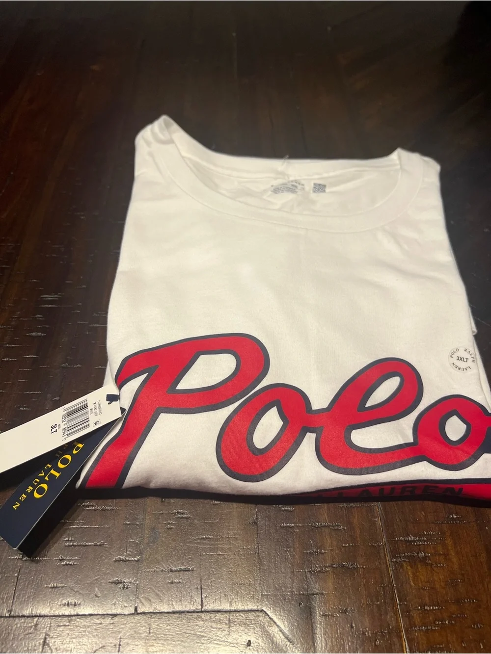 Ralph Lauren Polo Men's White Short Sleeve T-Shirt with Red Logo Size 3XLT